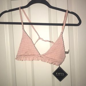 Pink ruffle bathing suit